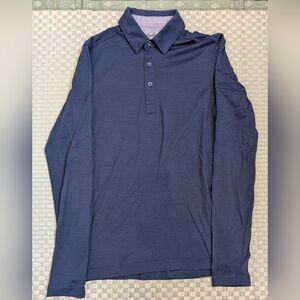 Rapha 100% Merino Wool Long Sleeve Polo Shirt Navy Men's Size Medium